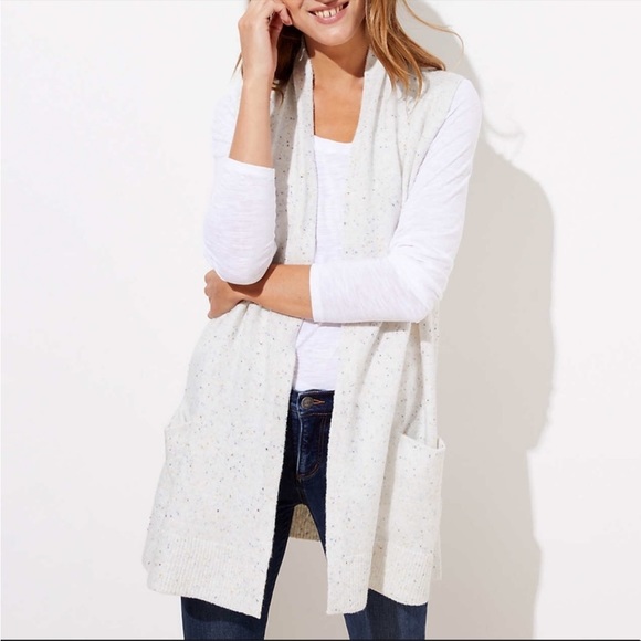 LOFT Jackets & Blazers - Loft Speckled Long Cozy Vest